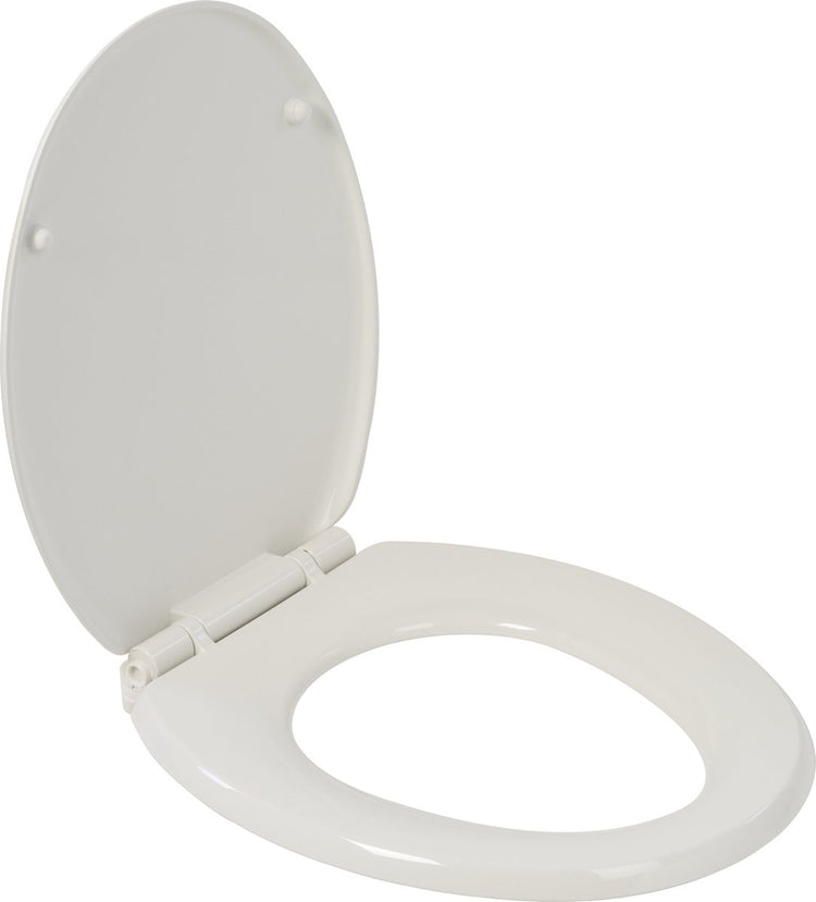 Plieger Start WC-Sitz – WC-Sitz in Universalform – Thermoplast – weiß – mit Deckel – Absenkautomatik – Schnellverschluss – Kunststoffbefestigung