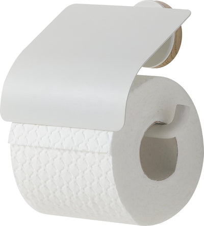 Tiger urban - Toilettenpapierhalter mit Klappe - Toilettenpapierhalter - ohne Bohren - Bohren oder Kleben - Weiß