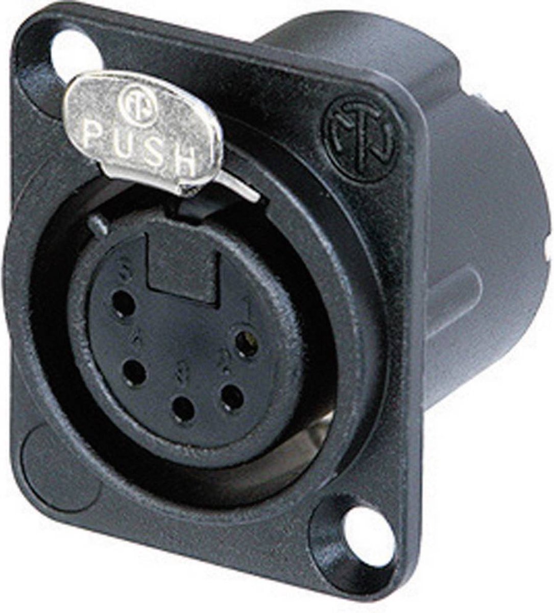 Neutrik NC5FD-LX-B XLR-Steckerflansch, Kontakte gerade Polzahl: 5 schwarz 1 Stück(e)