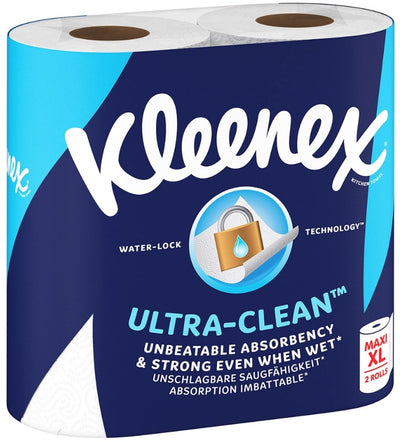 Sans Marque Kleenex ohne Markenzeichen – Küchenpapier – Ultra Clean – Maxi XL – saugfähig – 2 Rollen