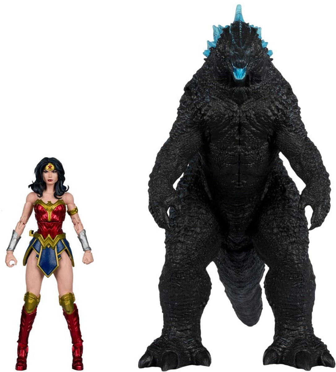 Mcfarlane Toys DC Justice League Monsterverse DC Multiverse Actionfigur 2er-Pack Wonder Woman vs. Atomic Blast Godzilla 18 cm Actionfigur