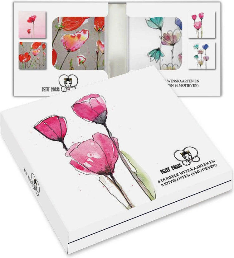 Petit Paris Kartenmappe – rosa Blumen
