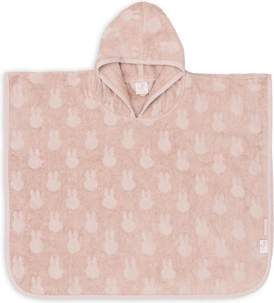 Jollein x Miffy – Baby-Frottee-Badeponcho – Badeumhang für Kinder mit Kapuze – Miffy-Jacquard – Wildrose
