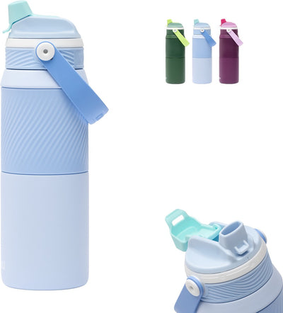 Kambukka dupla isolierte Trinkflasche 750 ml – 2-in-1-Wasserflasche – 100 % auslaufsicher – Himmelwolke