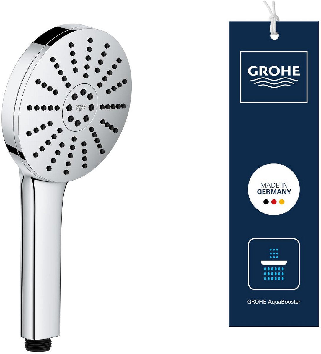 Grohe Vitalio Joy+ 120 Handbrause – 3 Strahlarten – Aqua-Booster – Wassersparend (7 l min) – Chrom