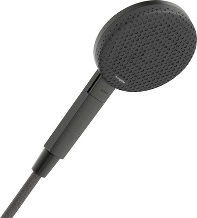 Hansgrohe Raindance Alive Select S – Handbrause – Ecosmart Wassersparen – Auswahlknopfsteuerung – 125 mm Größe – 3 Strahlfunktionen – gebürstetes schwarzes Chrom