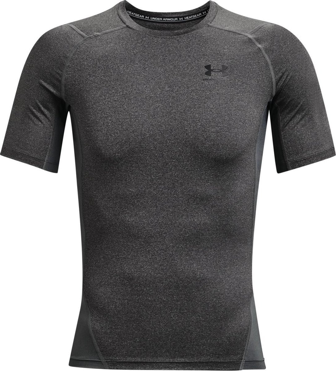Under Armour UA HG Armour Comp SS Herren-Sportshirt – Grau – Schwarz