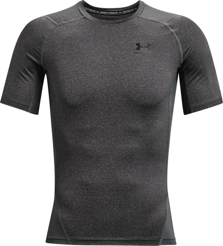 Under Armour UA HG Armour Comp SS Herren-Sportshirt – Grau – Schwarz