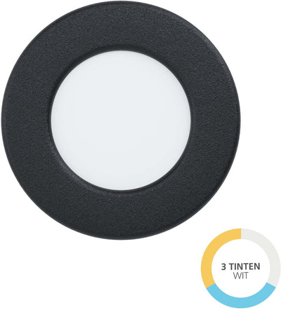 Eglo fueva 6 Einbaustrahler - Outdoor-Badezimmer - LED - ø 8,8 cm - Schwarz - einstellbares weißes Licht (Warm-, Neutral- und Tageslicht)
