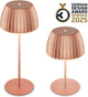 B.k.licht Briloner Champ – wiederaufladbare Tischleuchte – kabellose Lampe – Touch-dimmbar – für drinnen und draußen – Gewinner des Deutschen Designpreises 2025 – Kupfer – ø14,5 x 36,5 cm