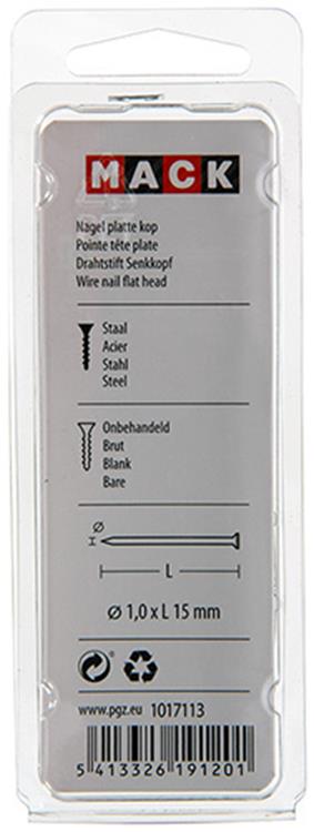 Mack 1017113 - Flachkopfnagel 90 gr 1,0 x 15 mm | 5 Stück