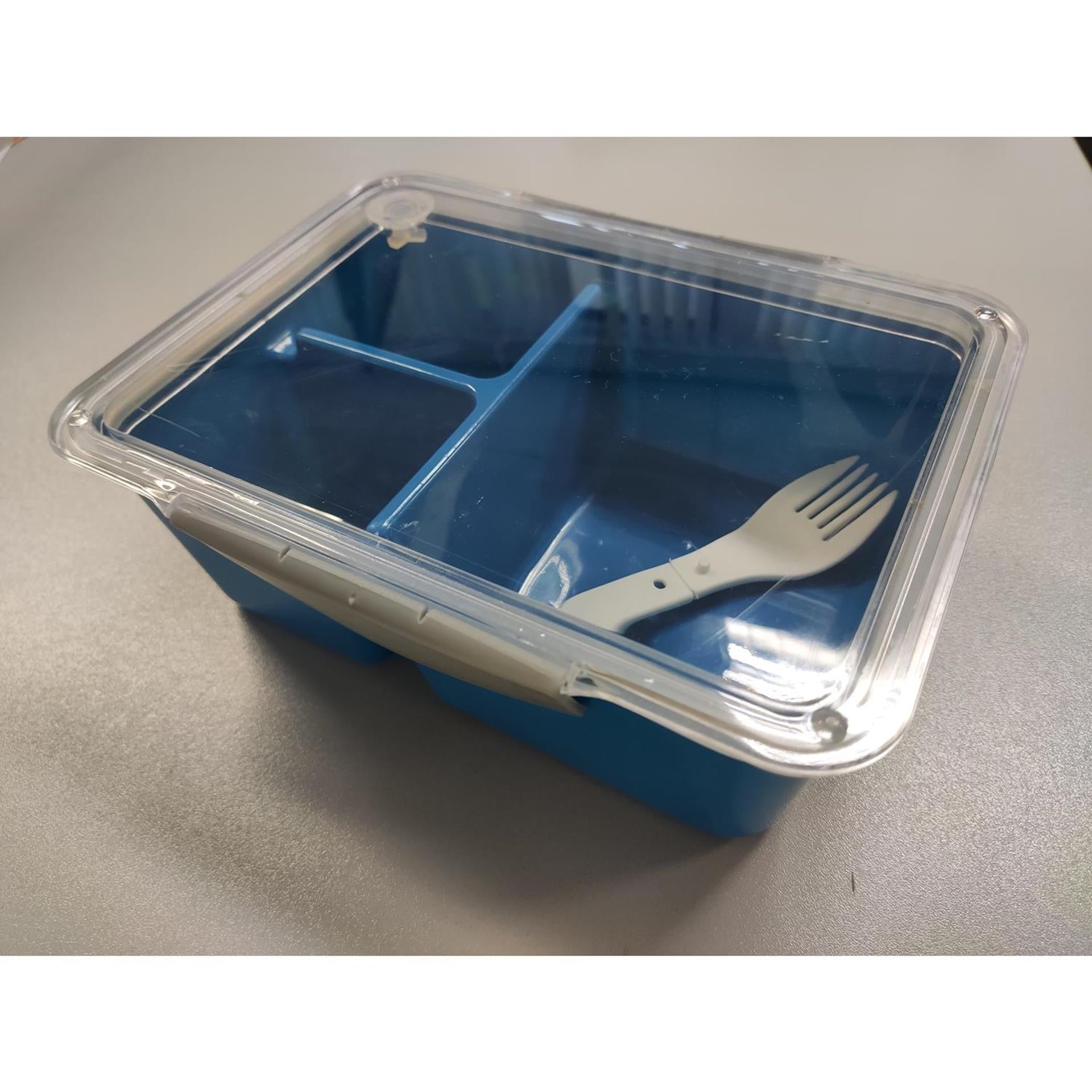 Lunchbox aus Kunststoff mit Gabel 20x15x7cm