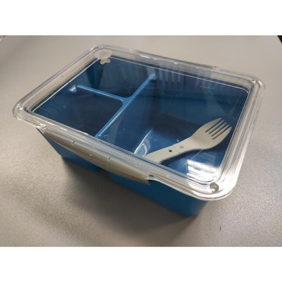 Lunchbox aus Kunststoff mit Gabel 20x15x7cm