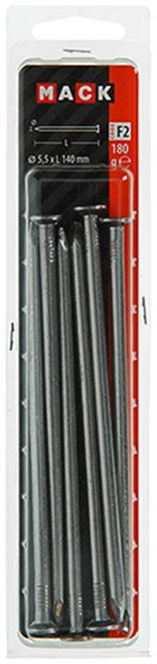Mack 1017128 - Flachkopfnagel 180 gr 5,5 x 140 mm | 10 Stück