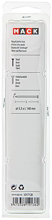 Mack 1017128 - Flachkopfnagel 180 gr 5,5 x 140 mm | 10 Stück