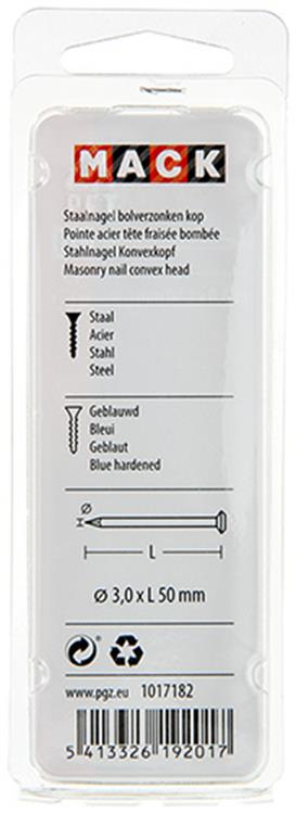 Mack 1017182 – Stahlnagel BVK Stahl gebläut 45 gr 3,0 x 50 mm | 10 Stück