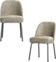 Woood Vogue Esszimmerstühle – Samtstoff – Weizenfeld – 2er-Set