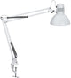 Maul Arbeitszimmer-Schreibtischlampe – LED – Metall – weiß – Tischlampe mit Klemme – E27-Fassung