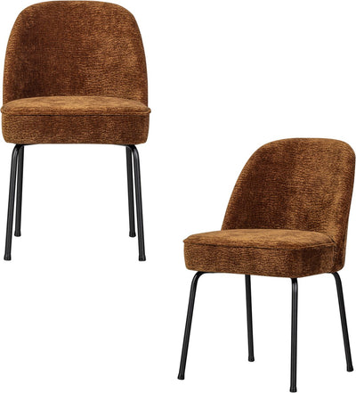 Woood Vogue Esszimmerstühle – 3D-Chenille – mittelbraun – 2er-Set