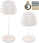 B.k.licht Briloner Champ – wiederaufladbare Tischleuchte – kabellose Lampe – Touch-dimmbar – für drinnen und draußen – Gewinner des Deutschen Designpreises 2025 – weiß – ø14,5 x 36,5 cm