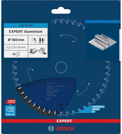 Bosch 2608644094 Kreissägeblatt Expert Aluminium 160x20 - 52 Zähne