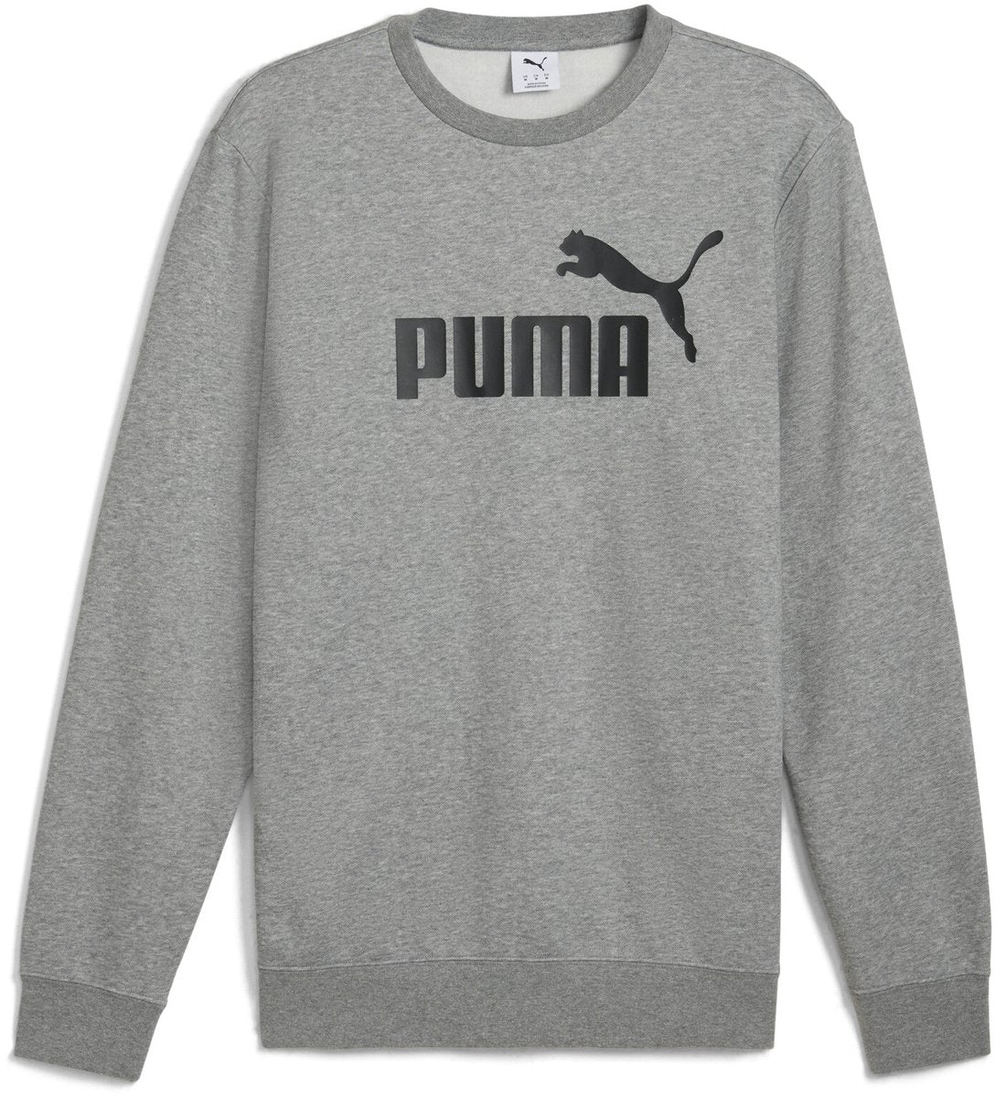 Puma ess Nr. 1 Logo Crew FL Herrenpullover – Mittelgrau meliert