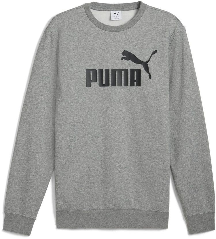 Puma ess Nr. 1 Logo Crew FL Herrenpullover – Mittelgrau meliert