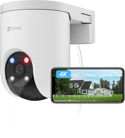 Ezviz h8c pro 4k (8 MP) – Outdoor – 4k Ultra HD-Auflösung – 360° PTZ – Aufzeichnung rund um die Uhr – WLAN-Abdeckung von 464 m – kabelgebundene Überwachungskamera mit KI-Verfolgung – keine monatlichen Kosten