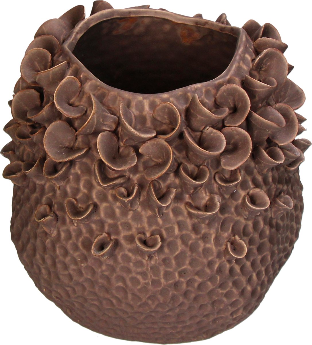 HD Collection Vase aus Steingut, lila, 26,5 x 25 x 24,5 cm