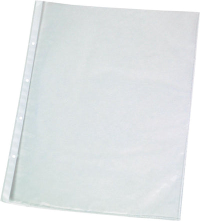 Q-Connect perforierte Showtasche A4, 11-Loch-Perforation, kristallklar, 50 Mikron, Packung mit 25 Stück