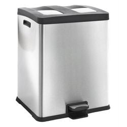 Eko Eko Pedal Bin Recoice 2x30 L Matzilverkleg