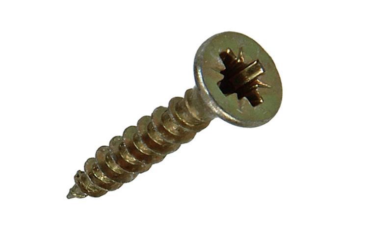 Mack 1017217 - Spanplattenschraube mit Kopf gelb plattiert 45 Stück 3,0 x 20 mm | 10 Stück