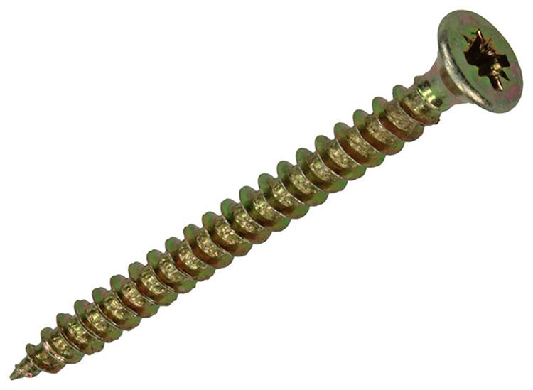 Mack 1017220 - Spanplattenschraube mit Kopf gelb plattiert 30 Stück 3,0 x 35 mm | 10 Stück