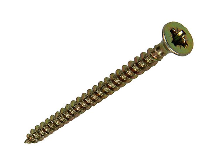 Mack 1017228 - Spanplattenschraube mit Kopf gelb plattiert 18 Stück 3,5 x 45 mm | 10 Stück