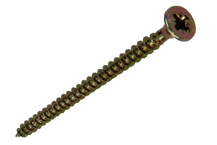 Mack 1017229 - Spanplattenschraube mit Kopf gelb plattiert 14 Stück 3,5 x 50 mm | 10 Stück