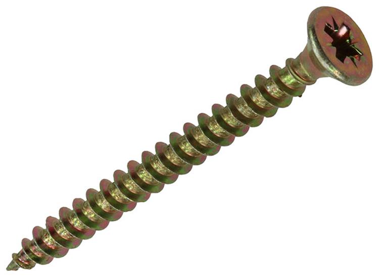 Mack 1017236 - Spanplattenschraube mit Kopf gelb vernickelt 16 Stück 4,0 x 45 mm | 10 Stück
