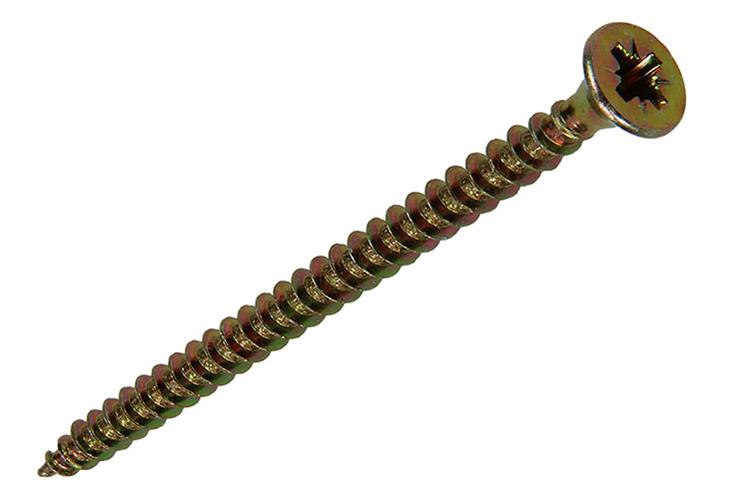 Mack 1017238 - Spanplattenschraube mit Kopf gelb plattiert 12 Stück 4,0 x 60 mm | 10 Stück