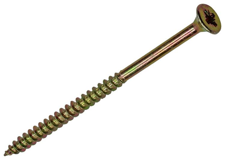 Mack 1017239 - Spanplattenschraube mit Kopf gelb plattiert 10 Stück 4,0 x 70 mm | 10 Stück