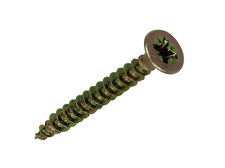 Mack 1017245 - Spanplattenschraube mit Kopf gelb plattiert 15 Stück 4,5 x 40 mm | 10 Stück