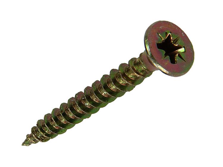 Mack 1017255 - Spanplattenschraube mit Kopf gelb 12 Stück 5,0 x 40 mm | 10 Stück