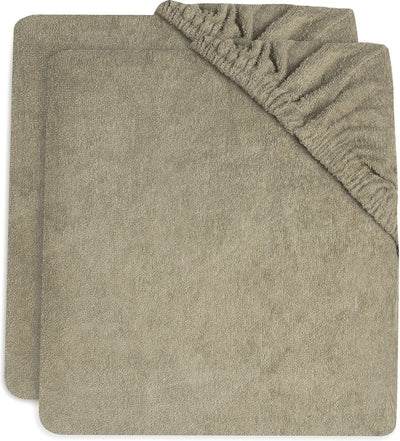 Jollein - Wickelauflagenbezug Frottee 50x70cm - Wickelauflage mit weichem Bezug für Babys - olivgrün - 2 Stück
