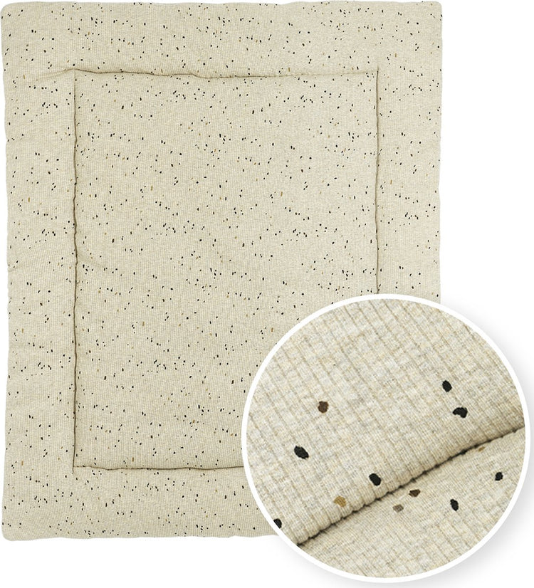 Meyco Baby Rib Mini Spot Laufgittermatte – Sandmelange – 80 x 100 cm