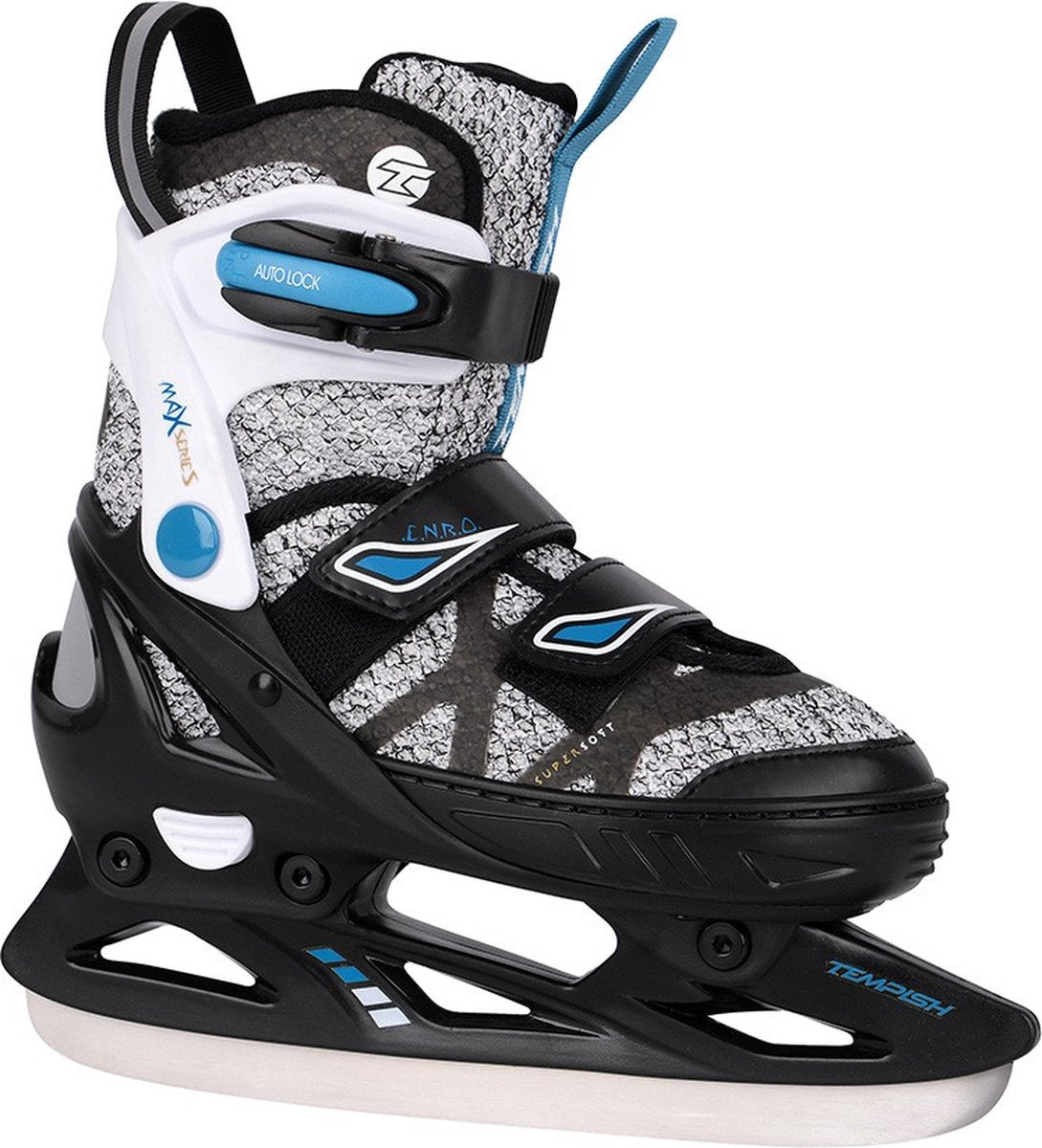 Tempish – Enbo Duo – Eishockey-Schlittschuhe – Kinder-Schlittschuhe – Schwarz – verstellbare Passform, Komfortfutter – Größe EU 29–32