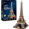 Kubikfun 3D -Puzzle -Eiffelturm mit LED -Beleuchtung
