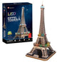 Kubikfun 3D -Puzzle -Eiffelturm mit LED -Beleuchtung