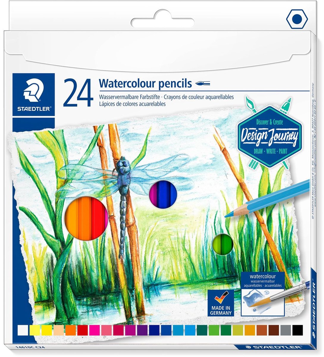 Staedtler Design Journey – Aquarell-Buntstifte – Set mit 24 Stück