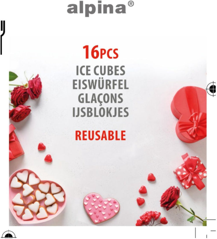 Alpina Eiswürfelform Herzform - für Gefrierschrank - Kunststoff 16 Stück