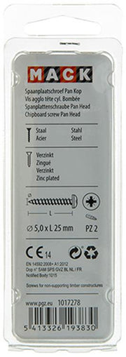 Mack 1017278 - Spanplattenschraube Zylinderkopf gelb plattiert 18 Stück 5,0 x 25 mm | 10 Stück - afbeelding 2