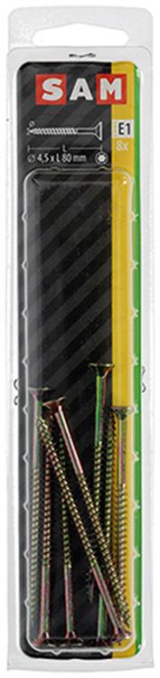 Mack 1017310 - spanienplschr.vzkop-selbstmontage gelb plattiert 8 Stück 4,5 x 80 mm | 5 Stück