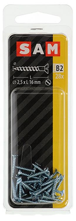 Mack 1017346 - Holzschraube Senkkopf verzinkt 28 Stück 2,5 x 16 mm | 10 Stück